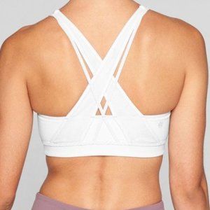 Athleta Transcendence Bra In Powervita WHITE Med